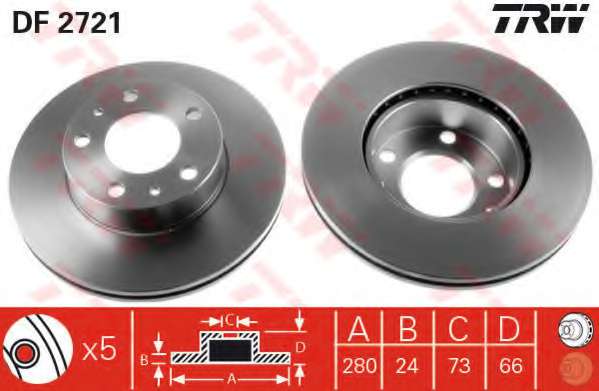 TARCZA HAM. FIAT DUCATO PRZOD  280MM