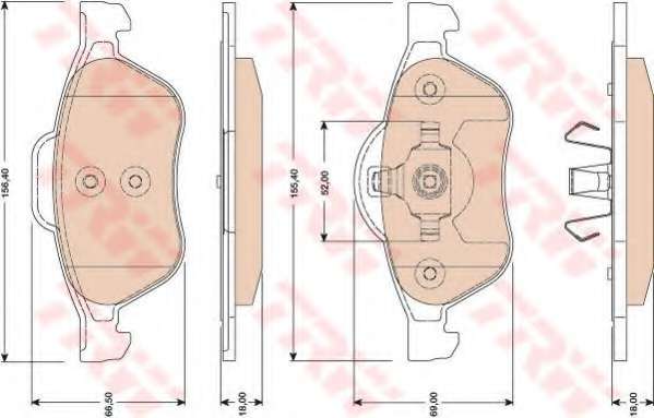KLOCKI HAM PRZOD 156X66 / 155X69