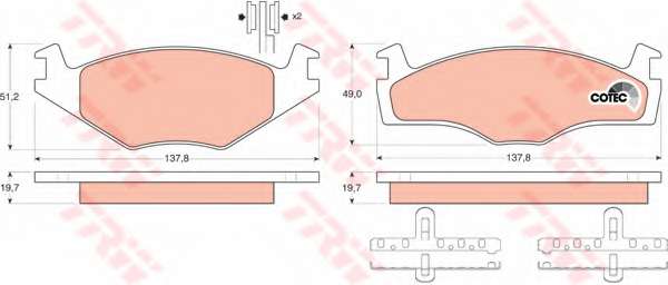 KLOCKI HAM. SEAT CORDOBA ASYMETRYCZNE