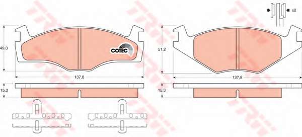 KLOCKI HAM. SEAT CORDOBA ASYMETRYCZNE