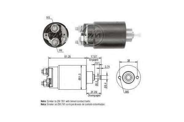 Elektromagneticky spinac pre ztarter