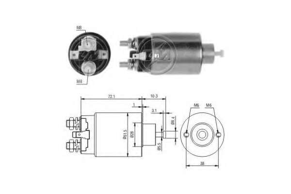 Elektromagneticky spinac pre ztarter