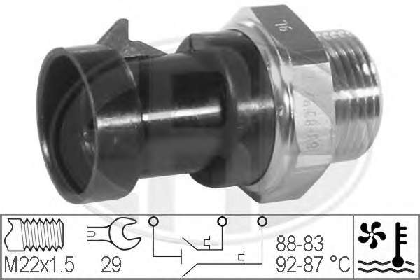 Teplotny spinac ventilatora chladenia