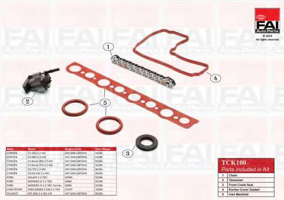 K-CT reťazca načasovania (s tesneniami) Citroen 2.2HDI 08-/Ford 2.2 TDCI 08-