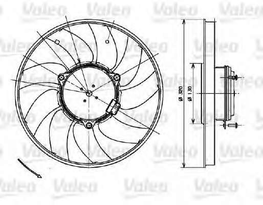 Ventilator chladenia motora