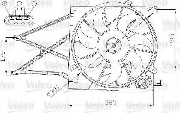 Ventilator chladenia motora