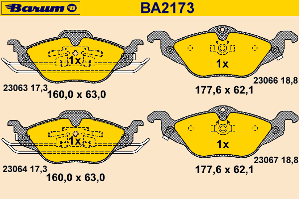 Sada brzdovych platniciek kotucovej brzdy