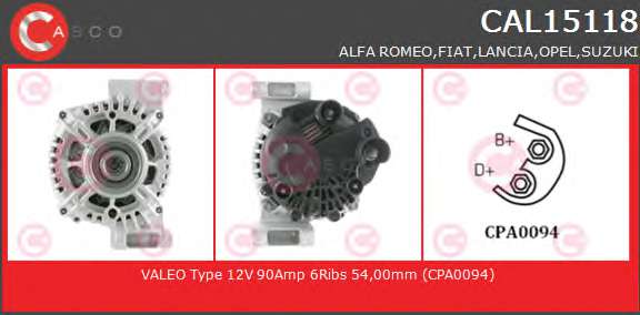 ALTERNATOR 12V 90A OE VALEO