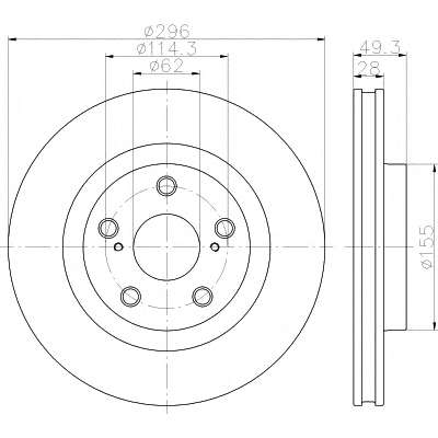 TARCZA HAM PRZOD TOYOTA 296X28 AKEBONO