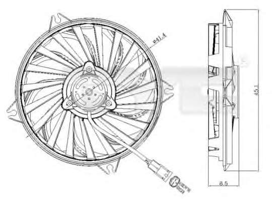 Ventilator chladenia motora