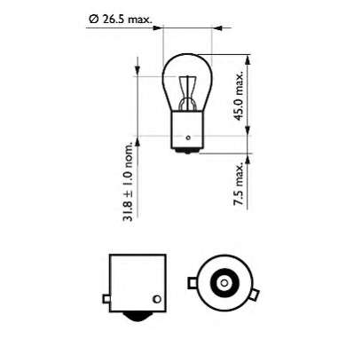 ZAR. PR21W 12V 21W VISION CZERWONA