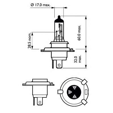 ZAR. H4 12V 60/55W LONGLIFE ECOVISION