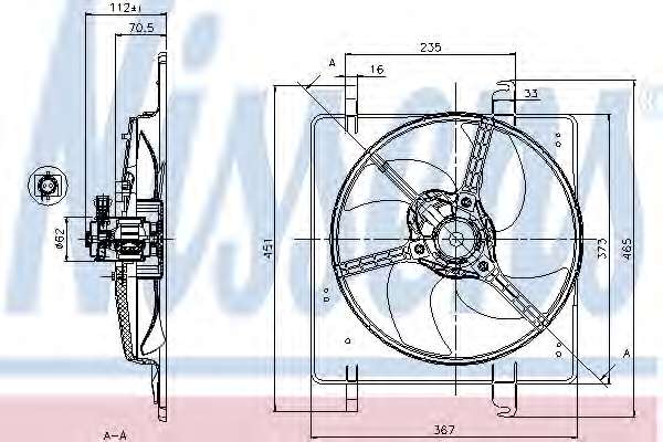 Ventilator chladenia motora