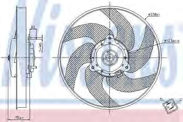 Ventilator chladenia motora