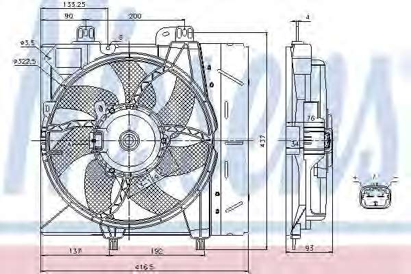 Ventilator chladenia motora